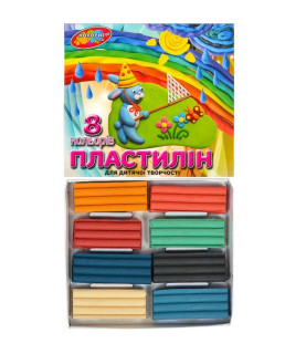 Пластилін 130 г 8 кольорів...