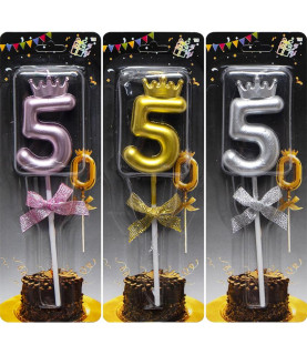 Свічка-цифра "5" з короною...