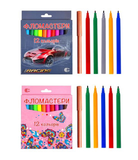Фломастер 12 кольорів...