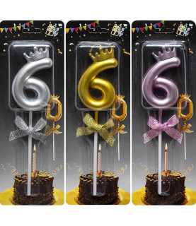 Свічка-цифра "6" з короною...